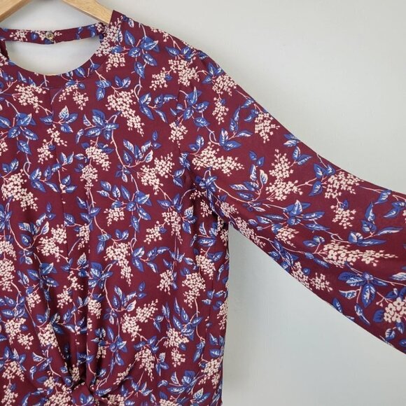 Madewell Bell Sleeve Tie Front Top Antique Flora M - Picture 5 of 13